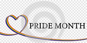 LGBT rainbow flag in heart shaped