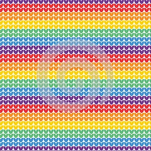 LGBT rainbow knitted seamless pattern. Vector illustration for pride flag.