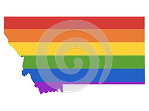 LGBT Rainbow Map of USA State of Montana