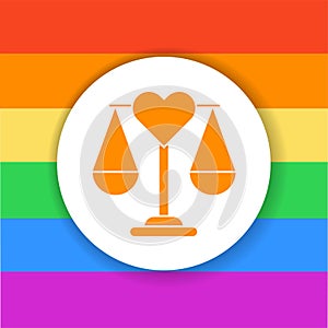 LGBT rights color color glyph icon. Lesbian, Gay, Bisexual, Transgender.