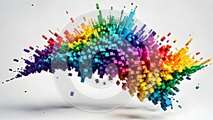 Lgbtiq Rainbow Voxel Texture Splash White Background photo