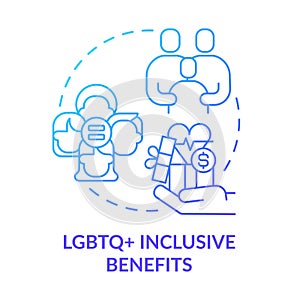 LGBTQ inclusive benefits blue gradient concept icon