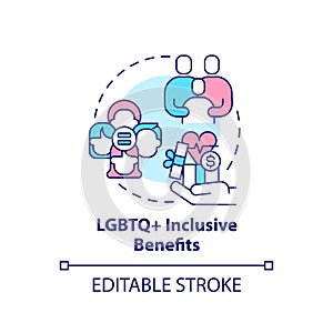LGBTQ inclusive benefits concept icon