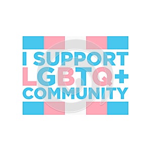 LGBTQ Plus transgender Flag White Blue Pink Pride Vector Template Design Element