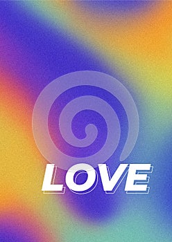 LGBTQ+ poster on gradient texture background. Textured background in lgbt colours.