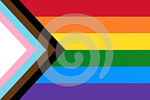 LGBTQ Progress rainbow flag. Pride Flag. LGBT