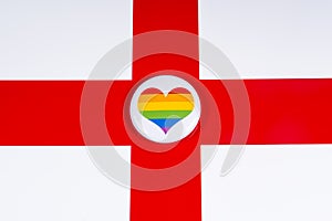 LGBTQ Rainbow Heart with England Flag