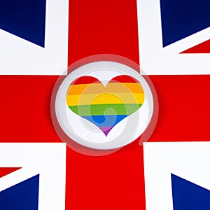 LGBTQ Rainbow Heart with the UK Flag