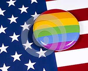 LGBTQ Rainbow Symbol and the USA Flag