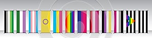 LGBTQ+ sexual identity pride  collection. Roll Up Set.Vector illustration