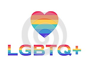 LGBTQ vector flat banner template. Lesbian, gay, bisexual, transgender, and queer people movement acronym.