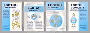 LGBTQI community blue brochure template