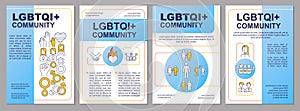 LGBTQI community blue brochure template photo