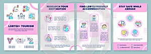 LGBTQI travel information pink brochure template