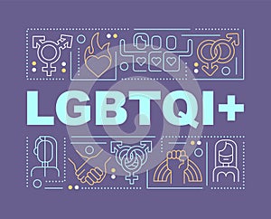 LGBTQI word concepts dark purple banner photo