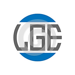 LGE letter logo design on white background. LGE creative initials circle logo concept. LGE letter design photo