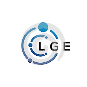 LGE letter technology logo design on white background. LGE creative initials letter IT logo concept. LGE letter design photo