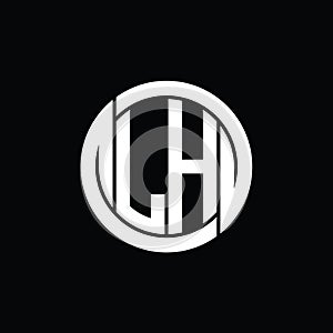 LH Logo monogram shield inside circle shape vector images design template