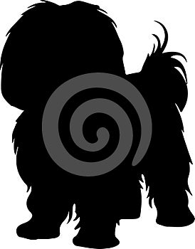 Lhasa apso Black Silhouette Generative Ai