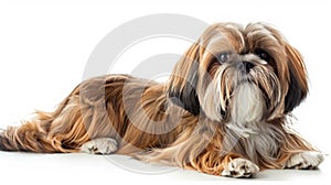 Lhasa Apso On A White Background