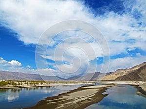 Lhasa River in Tibet