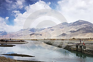 Lhasa River in Tibet, China