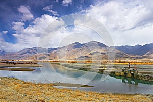 Lhasa River in Tibet, China