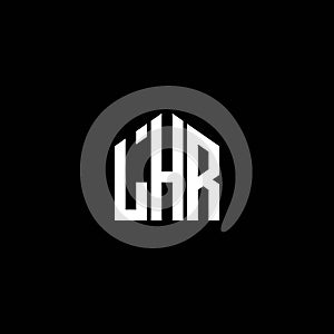 LHR letter logo design on BLACK background. LHR creative initials letter logo concept. LHR letter design.LHR letter logo design on photo