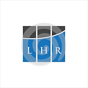 LHR letter logo design on WHITE background. LHR creative initials letter logo concept. LHR letter design photo