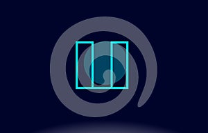 li l i blue line circle alphabet letter logo icon template vector design