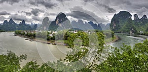 Li river bend at xingping guangxi province photo