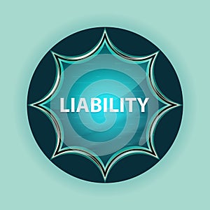 Liability magical glassy sunburst blue button sky blue background