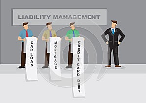 Liability Management for Business Cartoon Vector Illustration