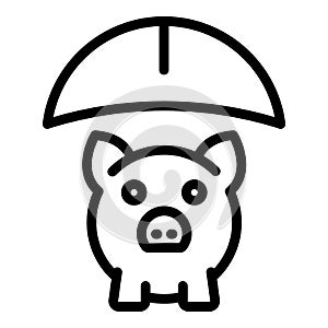 Liability piggy bank icon, outline style