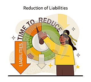 Liability Reduction concept. Decisive steps towards minimizing debts and financial risks.