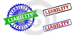 LIABILITY Rosette and Rectangle Bicolor Stamp Seals with Unclean Styles
