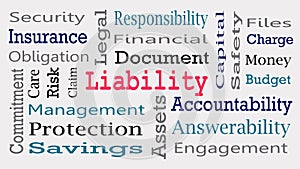 Liability Word Cloud tag cloud isolated