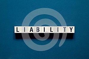 Liability word concept on cubes