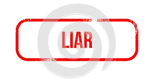 liar - red grunge rubber, stamp