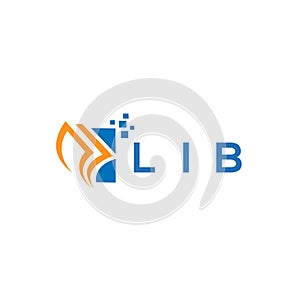 LIB credit repair accounting logo design on WHITE background. LIB creative initials Growth graph letter logo concept. LIB business