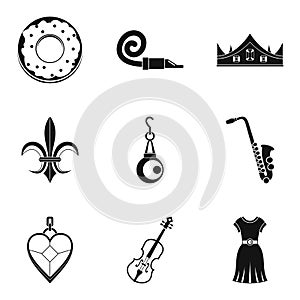 Libation icons set, simple style