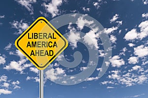 Liberal America ahead illustration
