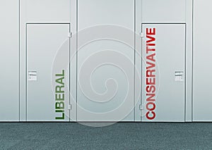 Liberal or conservative, concept of choice