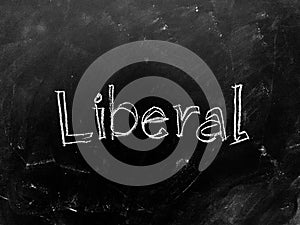 Liberal handwritten on Blackboard photo