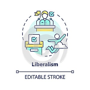 Liberalism ideology multi color concept icon