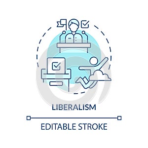 Liberalism ideology soft blue concept icon