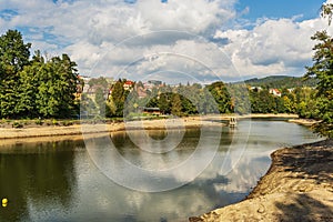 The Liberec - Harcov dam during its release in the fall of 2022