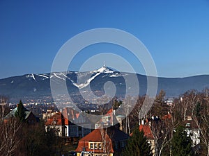 Liberec with Jested mountain (Czech)