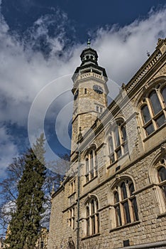 Liberec museum in winter sunny day