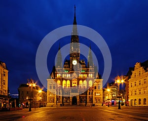 Liberec townhall night photo